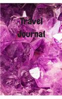 Travel Journal - 6x9 inch blank lined journal purple crystal cover