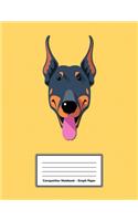 Composition Notebook - Graph Paper: Yellow Dobermann Dog - 109 pages 8.5"x11" - White Blank 5x5 Exercise Book - School Subject - Gift For Kids Teenager Adult Teacher Student - Journal 