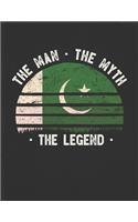 The Man The Myth The Legend: Pakistan Flag Sunset Personalized Gift Idea for Pakistani Coworker Friend or Boss 2020 Calendar Daily Weekly Monthly Planner Organizer