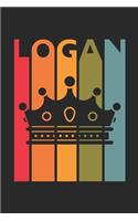 Logan: Vintage Custom Personalized Lined Name Notebook, Diary, Journal - Retro Birthday, Christmas Gifts for Son, Nephew, Brother, Dad, Father: Medium Coll