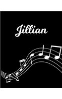 Jillian: Sheet Music Note Manuscript Notebook Paper - Personalized Custom First Name Initial J - Musician Composer Instrument Composition Book - 12 Staves a 