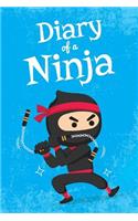 Diary of a Ninja: Writing Journal / Notebook for Boys Ages 6-12 / Ninja Kid Sky Blue