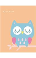 Notebook: Cute owl on yellow cover and Dot Graph Line Sketch pages, Extra large (8.5 x 11) inches, 110 pages, White paper, Sketch, Draw and Paint(3 Cute Owl on Yellow Notebook)