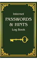 Internet Password & Hints Log Book