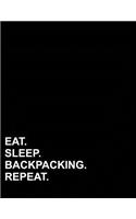 Eat Sleep Backpacking Repeat: Graph Paper Notebook: 1/4 Inch Squares, Blank Graphing Paper with Borders