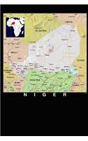 Modern Day Color Map of Niger in Africa Journal: Take Notes, Write Down Memories in this 150 Page Lined Journal
