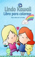 Libro para colorear Kawaii para niños de 3 a 9 años