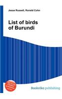 List of Birds of Burundi