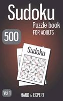 Sudoku Puzzle Book For Adults: Sudoku book with 500 UNIQUE puzzles with solutions for adults -vol. 1-