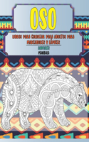 Libros para colorear para adultos para marcadores y lápices - Mandala - Animales - Oso