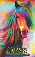 Horses Coloring Book for Adults: 50 One Sided Horse Designs Coloring Book Horses Stress Relieving 100 Page Coloring Book Horses Designs for Stress Relief and Relaxation Horses Color