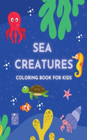 Sea Creatures coloring book for kidsocean lifechildren ages 5-8