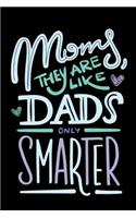 Moms They Are Like Dads Only Smarter: Funny Mother's Day Journal: This Is a 6x9 100 Page Diary to Write Memories In. Makes a Great Mother's Day in May Greeting Gift for Women.