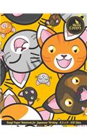 Meow Covers Kanji Paper Notebook for Japanese Writing - 8.5 X 11 - 100 Sites: Empty Notebook with Kanji Paper to Learn Japanese