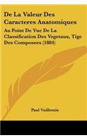 De La Valeur Des Caracteres Anatomiques