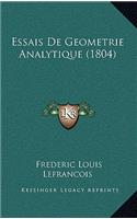 Essais De Geometrie Analytique (1804)