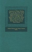 Argument of William Whiting, Esq., in the Case of Ross Winans V. Orsamus Eaton et al