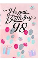 Happy Birthday 98: Keepsake Journal Notebook For Best Wishes, Messages & Doodling V98