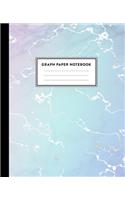 Graph Paper Notebook: Beautiful Blue Marble and Rose Gold - 7.5 x 9.25 inches - 5 x 5 Squares per inch, Quad Ruled - Cute Graph Paper Composition Notebook for Children, K