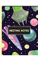 Meeting Notes: Detailed meeting notes journal for recording meeting minutes with detailed sections to keep track of attendees and action items. Cover(20)