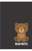 bear notes: small lined Woodland Animals Notebook / Travel Journal to write in (6'' x 9'') 120 pages