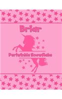 Briar Perwinkle Snowflake: Personalized Draw & Write Book with Her Unicorn Name - Word/Vocabulary List Included for Story Writing