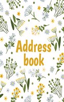 Address Book: Flower Pattern Hand Drawn - Address Book With Tabs - Alphabetical 8.5x11 For Contact Over 300+ Addresses, Name, Birthday, Mobile (Address Book For W(6 Large Print Address Book)