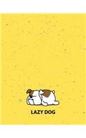 Lazy dog: Lazy dog on yellow cover and Dot Graph Line Sketch pages, Extra large (8.5 x 11) inches, 110 pages, White paper, Sketch, Draw and Paint