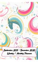 September 2019- December 2020 Weekly / Monthly Planner