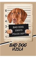 Bad Dog Vizsla: Blank Cookbook Recipes & Notes Featuring 120 Pages 6x9