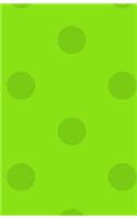 Journal: Green Polka Dot Notebook or Diary, Lined Paper, Soft Cover, Matte Finish