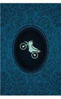 Monogram Motocross Notebook: Blank Journal Diary Log(61 Monogram Cerulean 150 Lined)