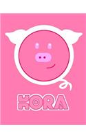 Kora: Pink Pig 105 Lined Pages Journal, Diary, Notebook, Personalized with Name Christmas, Birthday, Friendship Gifts for Girls, Teens and Women