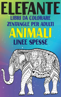 Libri da colorare Zentangle per adulti - Linee spesse - Animali - Elefante