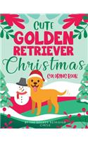 Cute Golden Retriever Christmas Coloring Book
