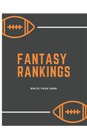 Fantasy Rankings Write Your Own