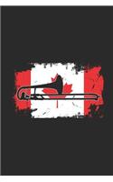 Canada Flag - Trombone: Dotted Bullet Grid Notebook / Journal (6 X 9 -120 Pages) - Gift Idea for Canadian Pride Canada Flag