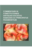 Commentarii in Constitutiones Antiquas Ducatus Sabaudia AC Principatus Pedemontium