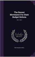 Recent Movement For State Budget Reform