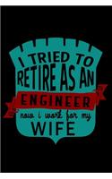 I tried to retire as an engineer now. I work for my wife