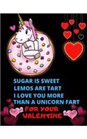 Sugar Is Sweet Lemos Are Tart I Love You More Than A Unicorn Fart For Your valentine