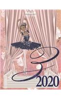 2020 Weekly Planner - Ballerina Princess Monogram Initial Letter "Z"