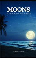 Moons Note Monthly 2020 Planner 12 Month Calendar