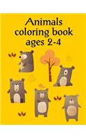 Animals coloring book ages 2-4: Funny Coloring Animals Pages for Baby-2