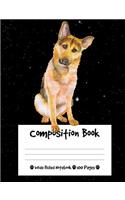 Composition Book: German Shepherd Dog Composition Notebook Wide Ruled (7.44 x 9.69 in), I Love Dogs