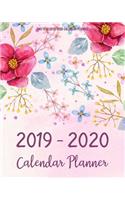 Two Year 2019-2020 Calendar Planner: Two Year - Daily Weekly Monthly Calendar Planner 24 Months January 2019 - December 2020 Red Floral Design