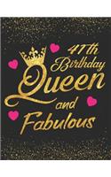 41th Birthday Queen and Fabulous: Keepsake Journal Dot Grid Notebook Diary Space for Best Wishes, Messages & Doodling, Planner and Notes