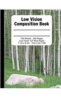 Aspen Tree Grove Composition Notebook, Low Vision Lined Paper