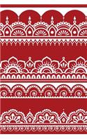 Indian Design Notebook: Dark Red: Notebook 6 X 9: Notebook 250 Pages: Dark Red: Notebook 6 X 9: Notebook 250 Pages