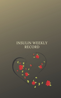 Insulin Weekly Record: Daily and Weekly Record of Glucose Blood Sugar Levels, Breakfast, Lunch, Dinner, and Bedtime, Medical science Theme